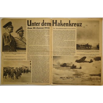 Der Adler, nr. 3, 2. helmikuu 1943, 12 sivua. Feldivision Luftwaffe -sotilas talvikamossa.. Espenlaub militaria